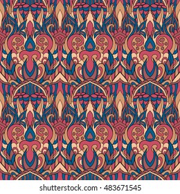 Seamless abstract pattern for printing on fabric or paper. Hand drawn background.