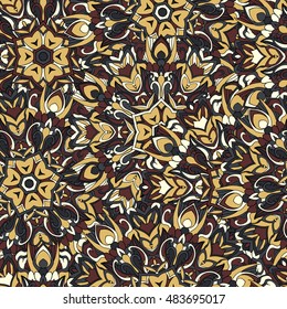 Seamless abstract pattern for printing on fabric or paper. Hand drawn background.