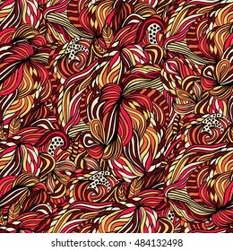 Seamless abstract pattern for printing on fabric or paper. Hand drawn background.