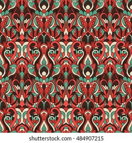 Seamless abstract pattern for printing on fabric or paper. Hand drawn background.
