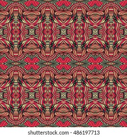Seamless abstract pattern for printing on fabric or paper. Hand drawn background.
