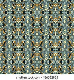 Seamless abstract pattern for printing on fabric or paper. Hand drawn background.