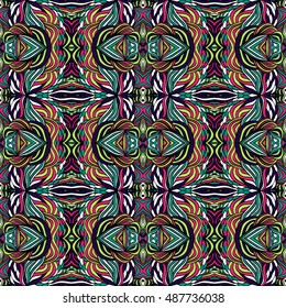 Seamless abstract pattern for printing on fabric or paper. Hand drawn background.