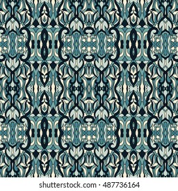 Seamless abstract pattern for printing on fabric or paper. Hand drawn background.