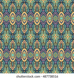 Seamless abstract pattern for printing on fabric or paper. Hand drawn background.