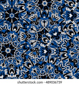 Seamless abstract pattern for printing on fabric or paper. Hand drawn background.