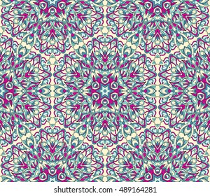 Seamless abstract pattern for printing on fabric or paper. Hand drawn background.