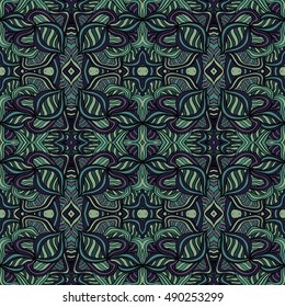 Seamless abstract pattern for printing on fabric or paper. Hand drawn background.
