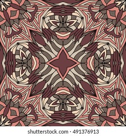 Seamless abstract pattern for printing on fabric or paper. Hand drawn background.