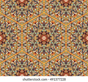 Seamless abstract pattern for printing on fabric or paper. Hand drawn background.