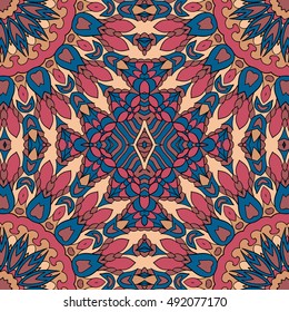 Seamless abstract pattern for printing on fabric or paper. Hand drawn background.
