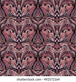Seamless abstract pattern for printing on fabric or paper. Hand drawn background.