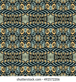 Seamless abstract pattern for printing on fabric or paper. Hand drawn background.