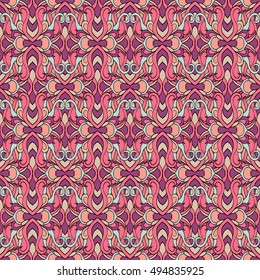 Seamless abstract pattern for printing on fabric or paper. Hand drawn background.