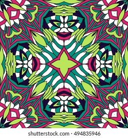 Seamless abstract pattern for printing on fabric or paper. Hand drawn background.