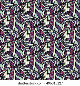 Seamless abstract pattern for printing on fabric or paper. Hand drawn background.