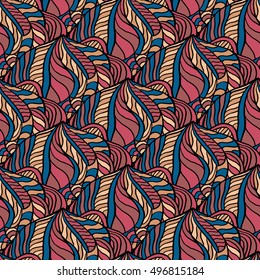 Seamless abstract pattern for printing on fabric or paper. Hand drawn background.