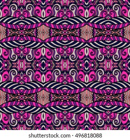 Seamless abstract pattern for printing on fabric or paper. Hand drawn background.
