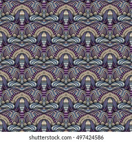 Seamless abstract pattern for printing on fabric or paper. Hand drawn background.