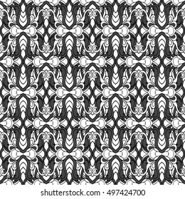 Seamless abstract pattern for printing on fabric or paper. Hand drawn background.