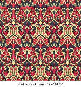 Seamless abstract pattern for printing on fabric or paper. Hand drawn background.