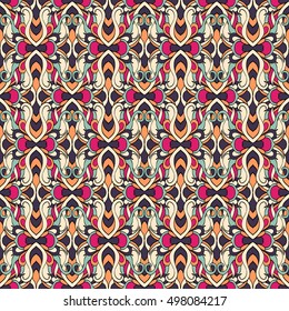 Seamless abstract pattern for printing on fabric or paper. Hand drawn background.