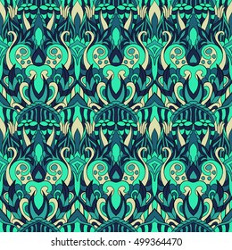 Seamless abstract pattern for printing on fabric or paper. Hand drawn background.