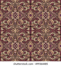 Seamless abstract pattern for printing on fabric or paper. Hand drawn background.