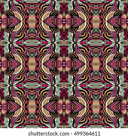 Seamless abstract pattern for printing on fabric or paper. Hand drawn background.