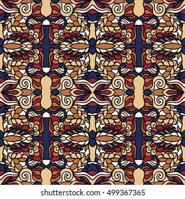 Seamless abstract pattern for printing on fabric or paper. Hand drawn background.