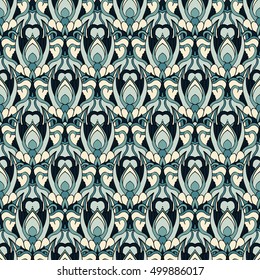 Seamless abstract pattern for printing on fabric or paper. Hand drawn background.