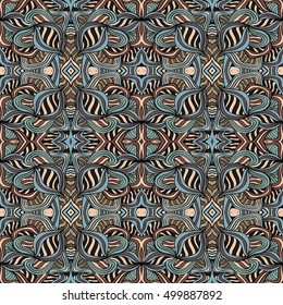Seamless abstract pattern for printing on fabric or paper. Hand drawn background.