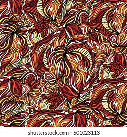 Seamless abstract pattern for printing on fabric or paper. Hand drawn background.