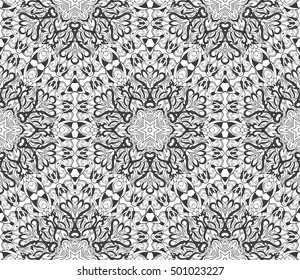 Seamless abstract pattern for printing on fabric or paper. Hand drawn background.
