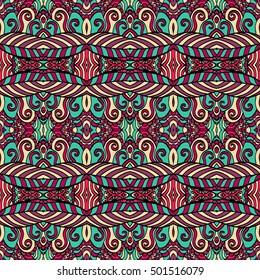 Seamless abstract pattern for printing on fabric or paper. Hand drawn background.