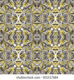 Seamless abstract pattern for printing on fabric or paper. Hand drawn background.