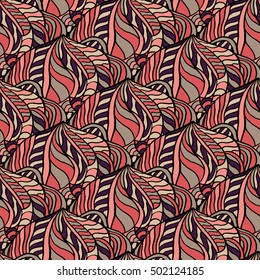 Seamless abstract pattern for printing on fabric or paper. Hand drawn background.