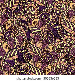 Seamless abstract pattern for printing on fabric or paper. Hand drawn background.