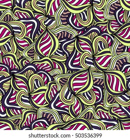 Seamless abstract pattern for printing on fabric or paper. Hand drawn background.