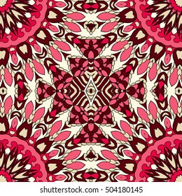 Seamless abstract pattern for printing on fabric or paper. Hand drawn background.