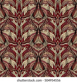 Seamless abstract pattern for printing on fabric or paper. Hand drawn background.