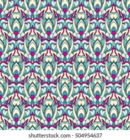 Seamless abstract pattern for printing on fabric or paper. Hand drawn background.