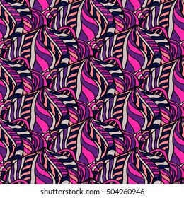 Seamless abstract pattern for printing on fabric or paper. Hand drawn background.