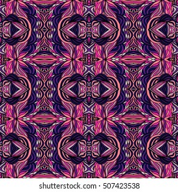 Seamless abstract pattern for printing on fabric or paper. Hand drawn background.