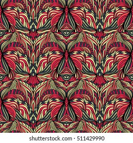 Seamless abstract pattern for printing on fabric or paper. Hand drawn background.