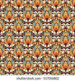 Seamless abstract pattern for printing on fabric or paper. Hand drawn background.