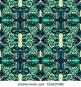 Seamless abstract pattern for printing on fabric or paper. Hand-drawn background.