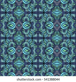 Seamless abstract pattern for printing on fabric or paper. Hand drawn background.