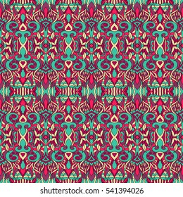 Seamless abstract pattern for printing on fabric or paper. Hand-drawn background.