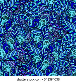 Seamless abstract pattern for printing on fabric or paper. Hand-drawn background.